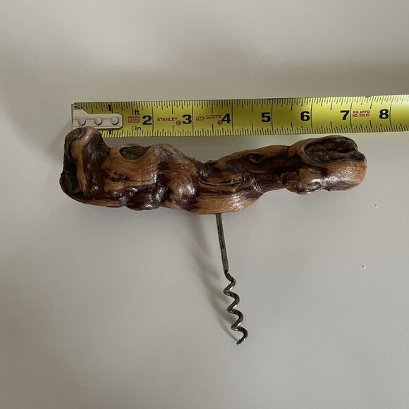 Vintage Gnarled Burled Grape Vine Wood Corkscrew Wine Opener Hand Crafted - Picture 4 of 13